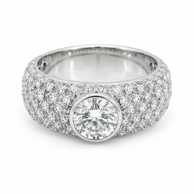 2.53 CT E-G/VS1-SI1 Lab Grown and Natural Diamond Engagement Ring