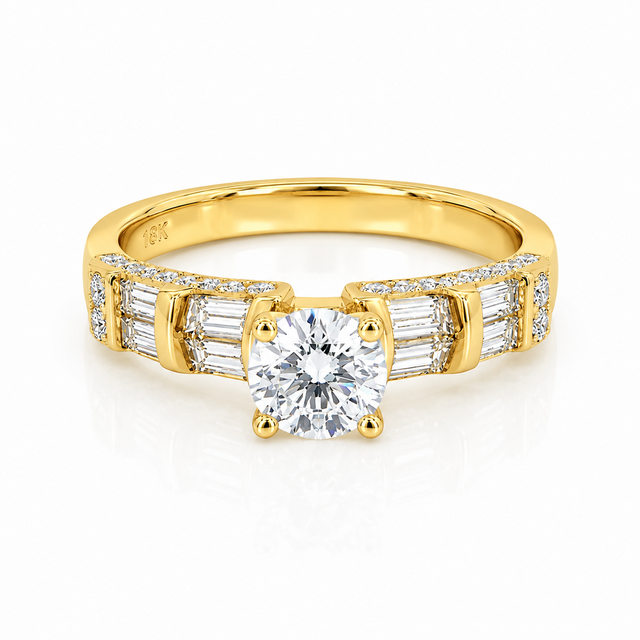1.11 CT E-G/VS1-SI1 Lab Grown and Natural Diamonds Engagement Ring