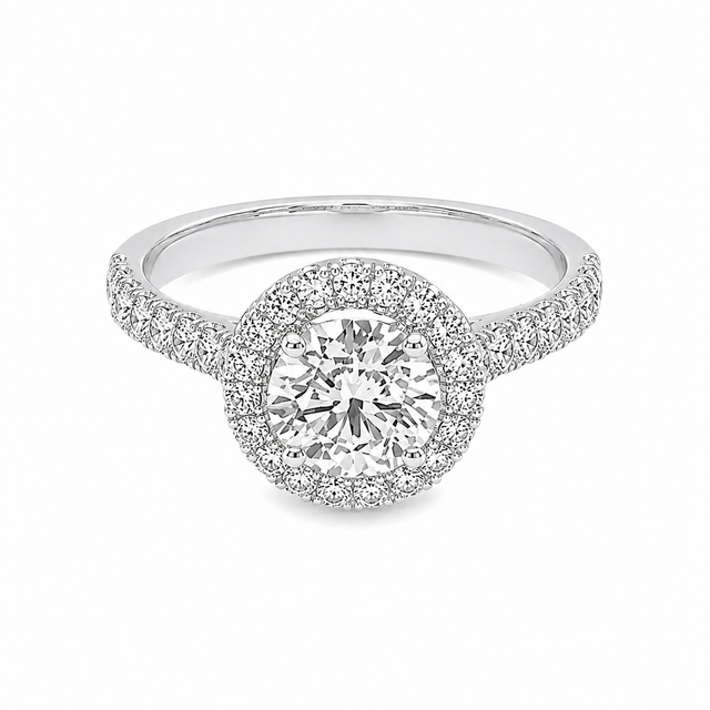 1.65 CT D-F/VVS2-VS2 Classic Halo Lab Grown Diamond Engagement Ring