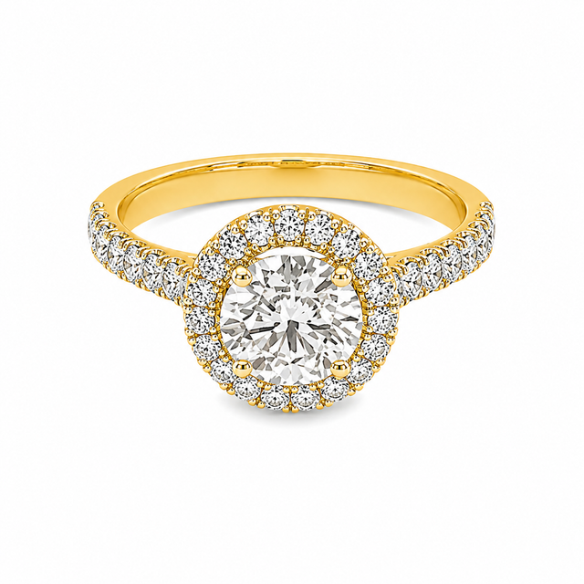 1.65 CT D-F/VVS2-VS2 Classic Halo Lab Grown Diamond Engagement Ring