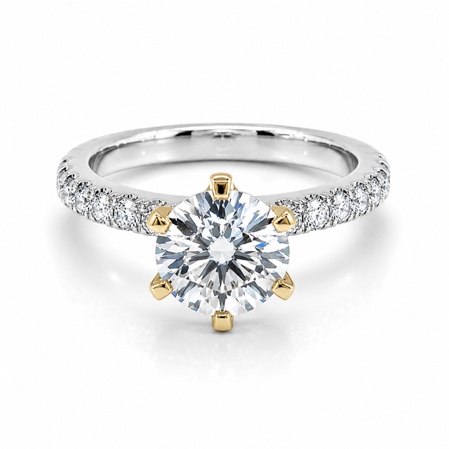 1.88 CT D-F/VVS-VS2 Round Brilliant Lab Grown Diamond Engagement Ring