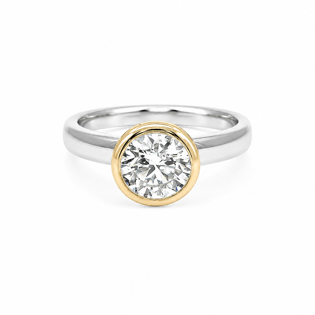 1.50 CT D/VVS1 Lab Grown Diamond Engagement Ring in Two-Tone