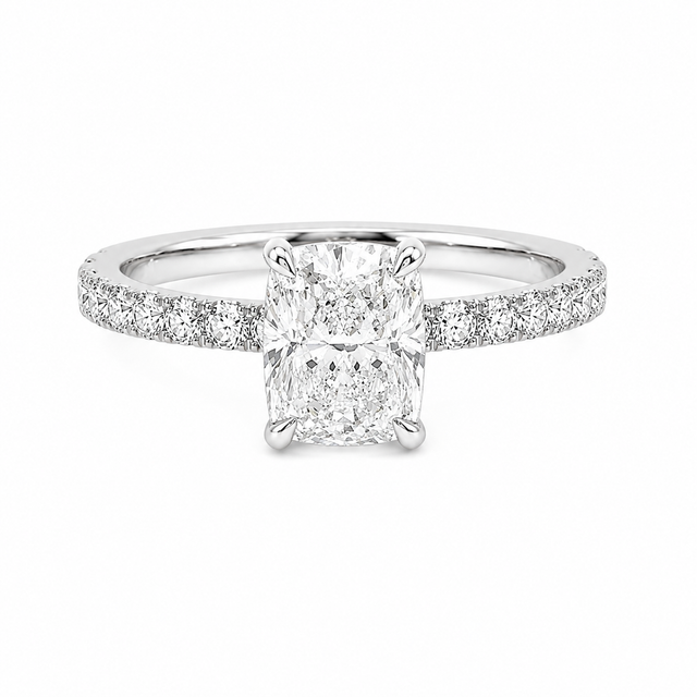 2.82 CT E-F/VS1 Lab Grown Diamond Hidden Halo Engagement Ring