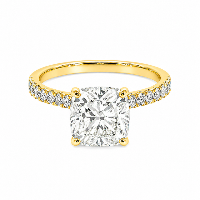2.85 CT E/VS1 Lab Grown Diamond Engagement Ring with Hidden Halo
