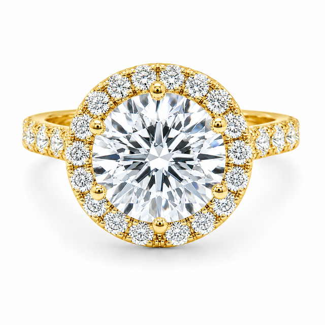 4.02 CT D-F/VVS-VS2 Lab Grown Diamond Halo Engagement Ring