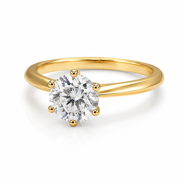 1.03 CT D/VVS2 Solitaire Round Brilliant Lab Grown Diamond Engagement Ring
