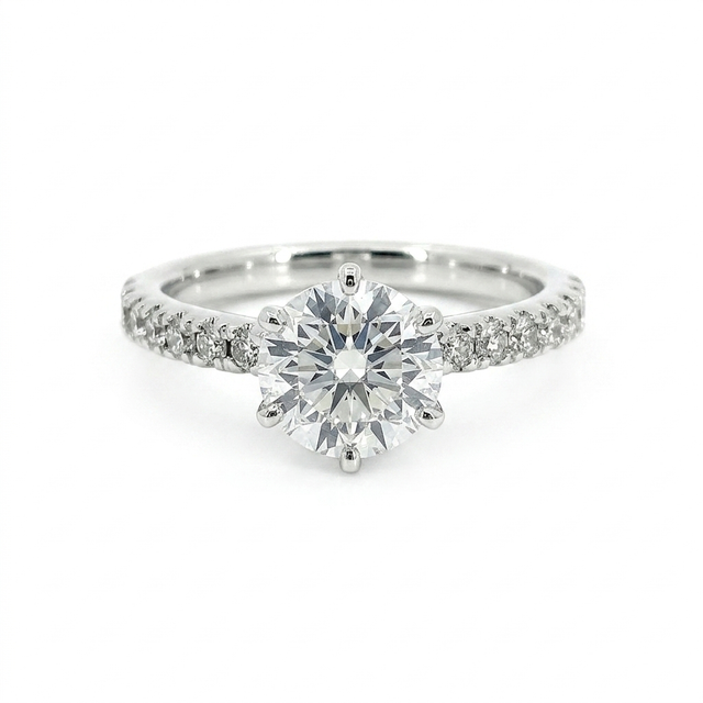 1.38 CT D-G/VVS-VS2 Lab Grown and Natural Diamond Engagement Ring