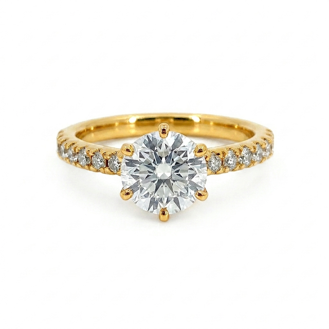1.38 CT D-G/VVS-VS2 Lab Grown and Natural Diamond Engagement Ring