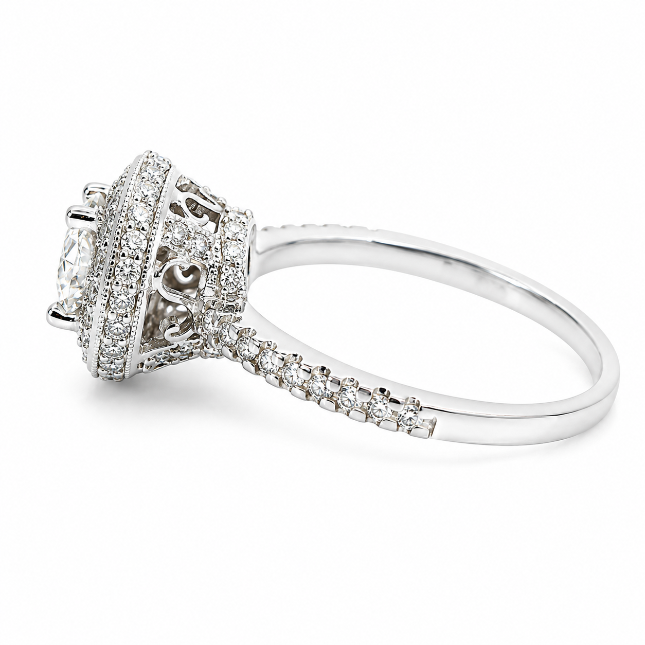 1.03 CT H-I/VS-SI1 Round Brilliant Cut Natural Diamonds Engagement Ring