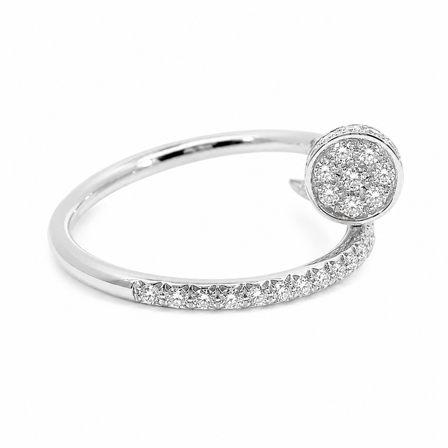 0.40 CT F-G/VS1-SI1 Natural Diamond Nail Ring