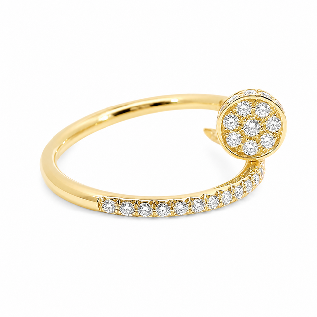 0.40 CT F-G/VS1-SI1 Natural Diamond Nail Ring