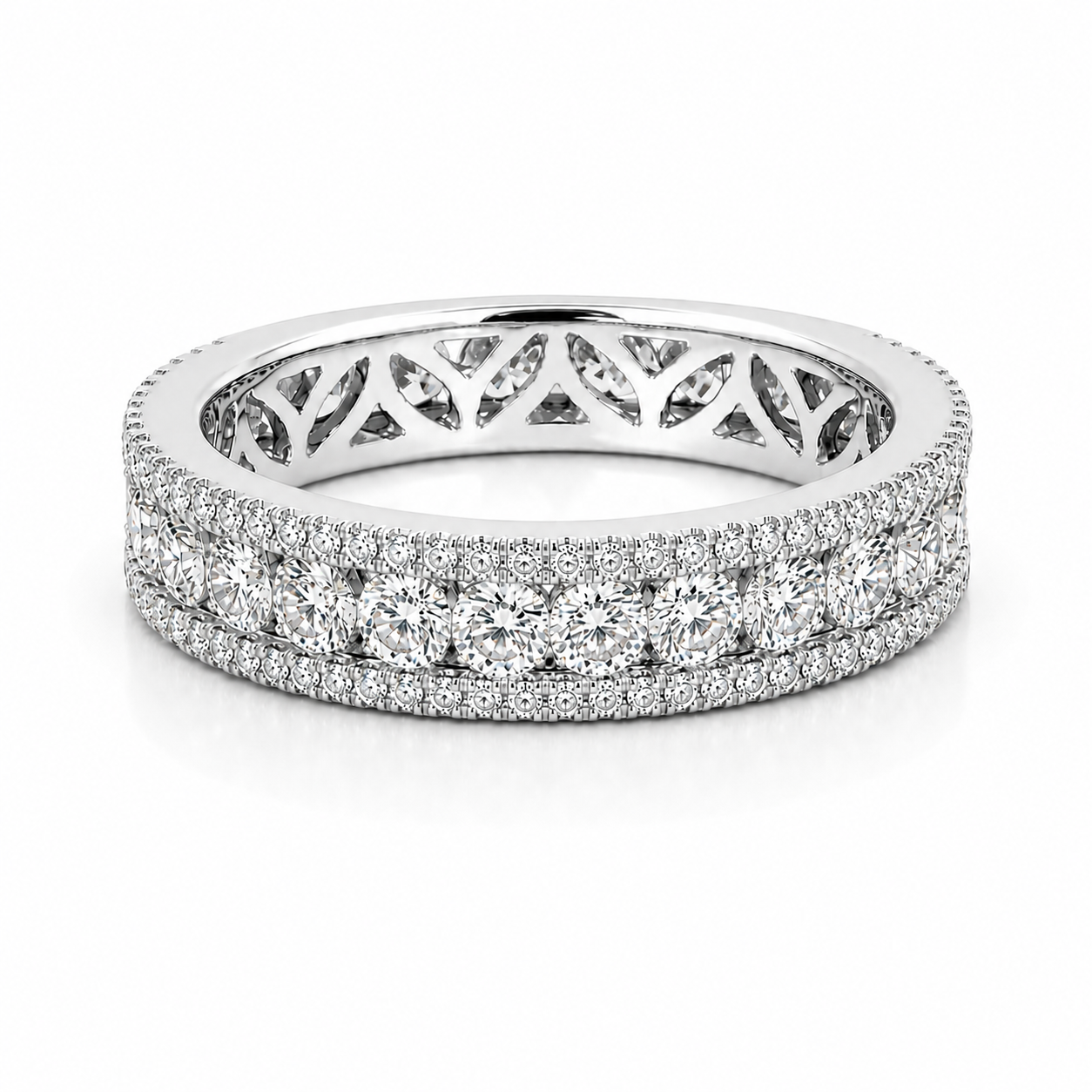 1.75 CT F-G/VS-SI1 Natural Diamonds Eternity Wedding Band Ring
