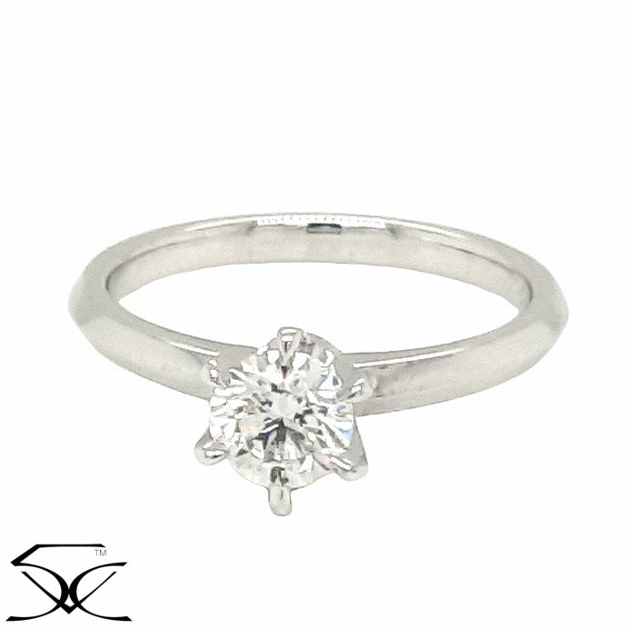 0.50 CT Six Claws Diamond Solitaire Ring in Platinum