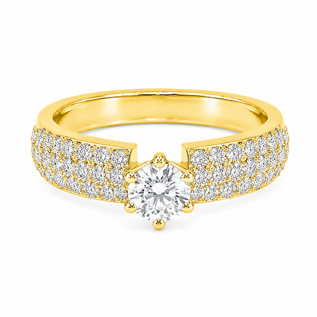 1.31 CT E-F/VS1 Lab Grown with Natural Diamonds Engagement Ring