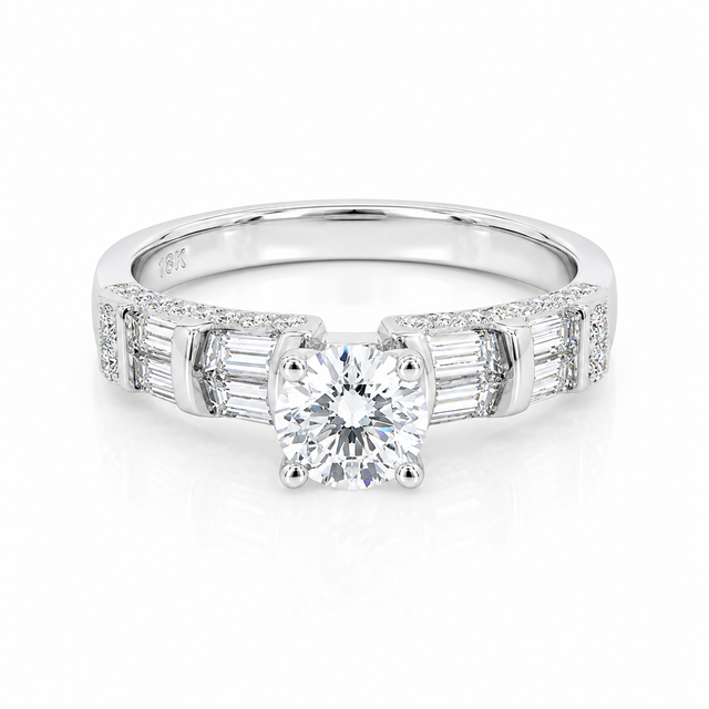1.11 CT E-G/VS1-SI1 Lab Grown and Natural Diamonds Engagement Ring