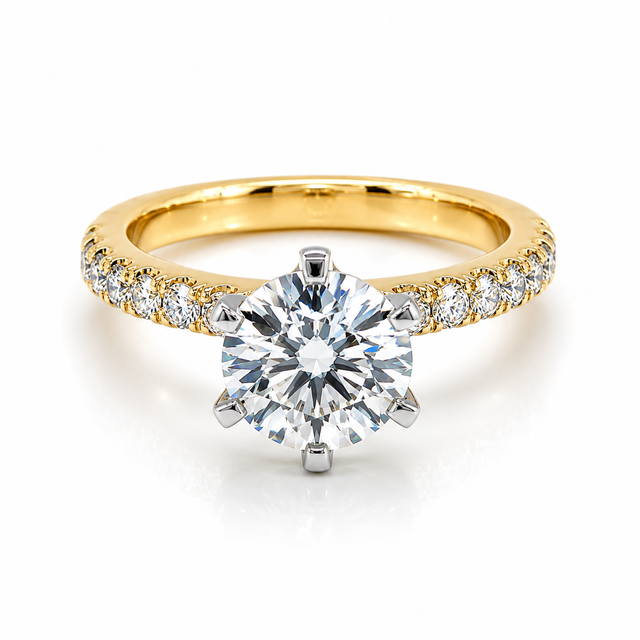 1.88 CT D-F/VVS-VS2 Round Brilliant Lab Grown Diamond Engagement Ring