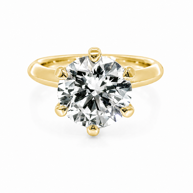 4.28 CT D/VS1 Solitaire Lab Grown Round Brilliant Cut Diamond Engagement Ring