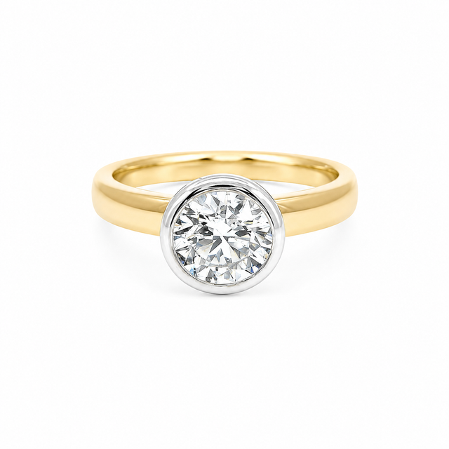 1.50 CT D/VVS1 Lab Grown Diamond Engagement Ring in Two-Tone