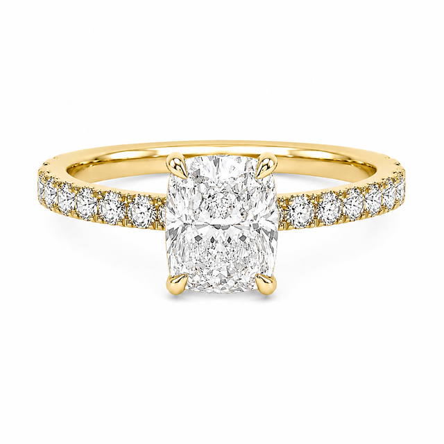 2.82 CT E-F/VS1 Lab Grown Diamond Hidden Halo Engagement Ring