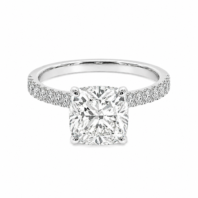 2.85 CT E/VS1 Lab Grown Diamond Engagement Ring with Hidden Halo