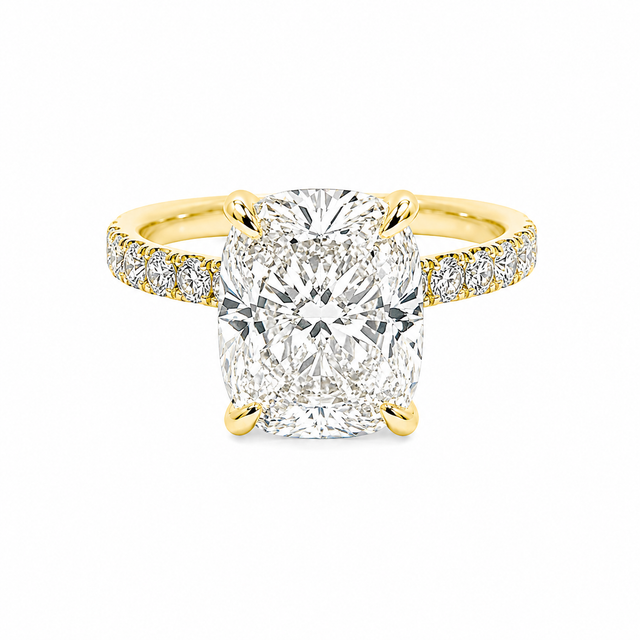 4.30 CT E/VS1 Lab Grown Diamond Engagement Ring with Under Rail Halo