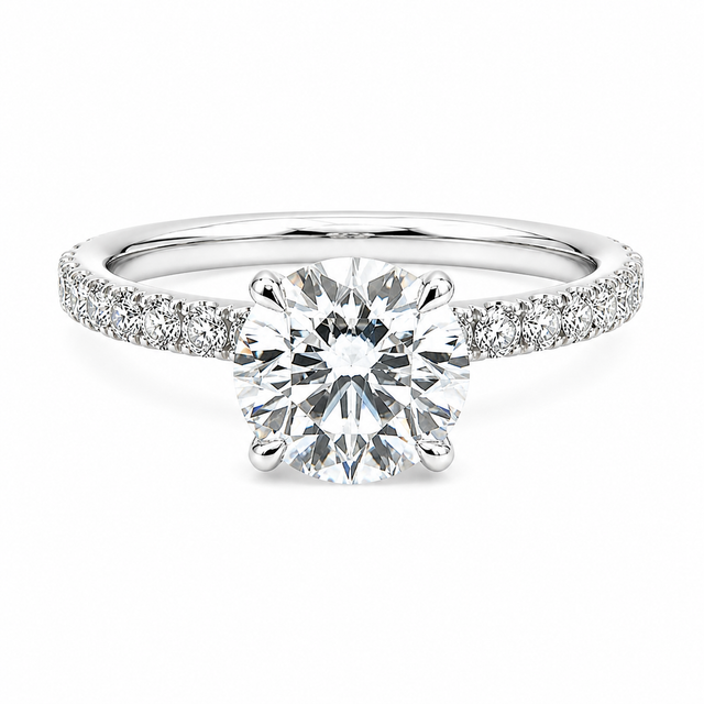 3.13 CT D-E/VVS-VS2 Lab Grown Diamonds Engagement Ring