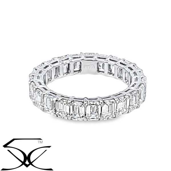 4.26 CT Lab Grown Diamonds Eternity Ring Four Claw Setting in Platinum PT 950