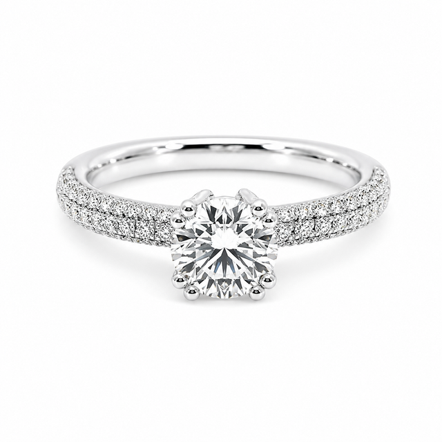 1.40 CT Lab Grown and Natural Diamonds Engagement Ring