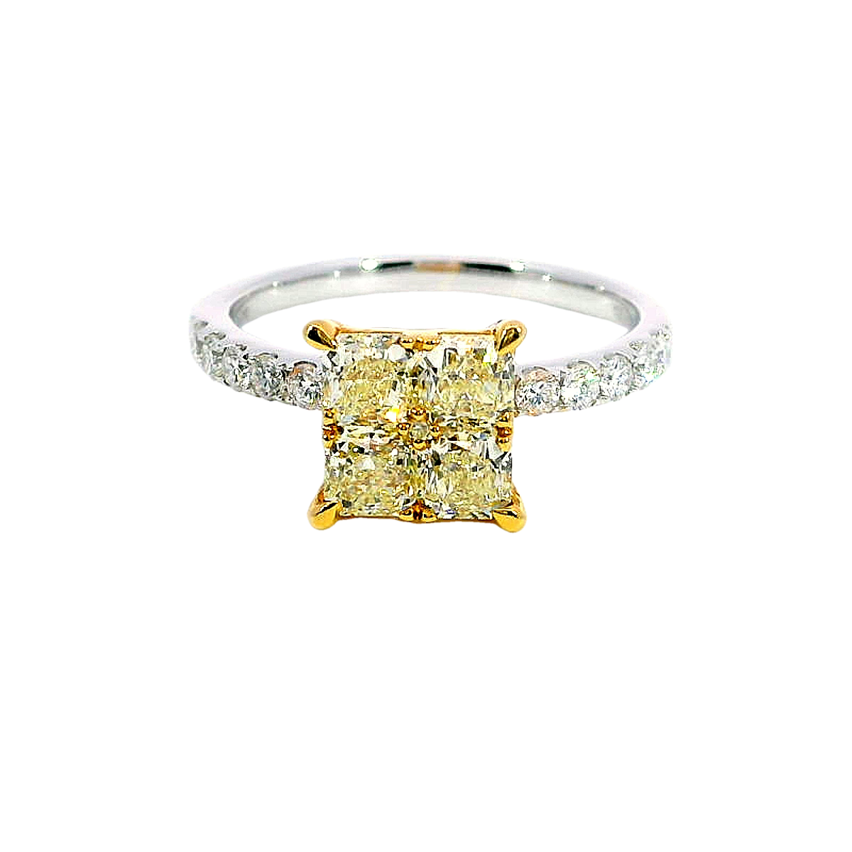 Canary Diamond Engagement Rings Canary Princess Cuts V-Shaped