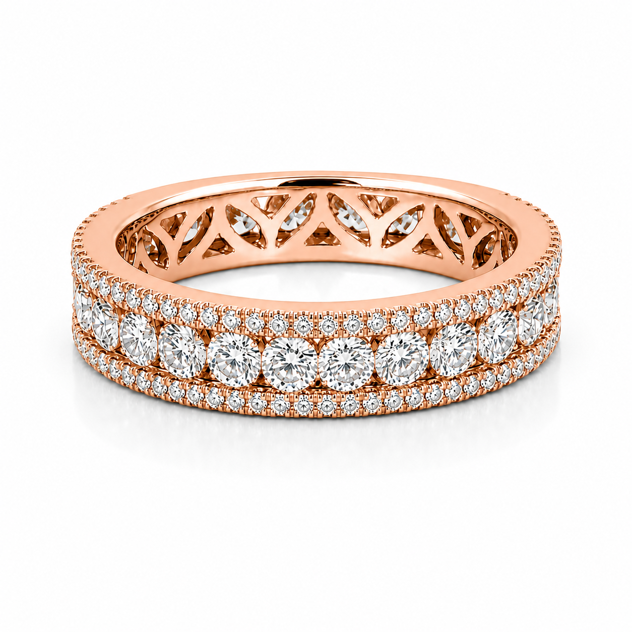 1.75 CT F-G/VS-SI1 Natural Diamonds Eternity Wedding Band Ring