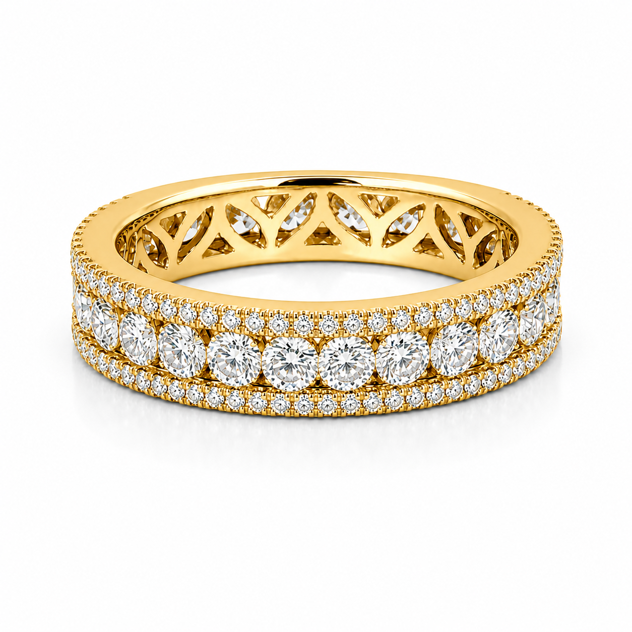 1.75 CT F-G/VS-SI1 Natural Diamonds Eternity Wedding Band Ring