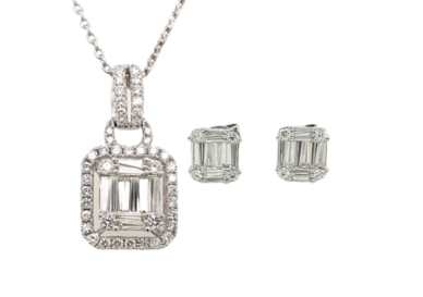 Diamond Pendant Earrings Sets