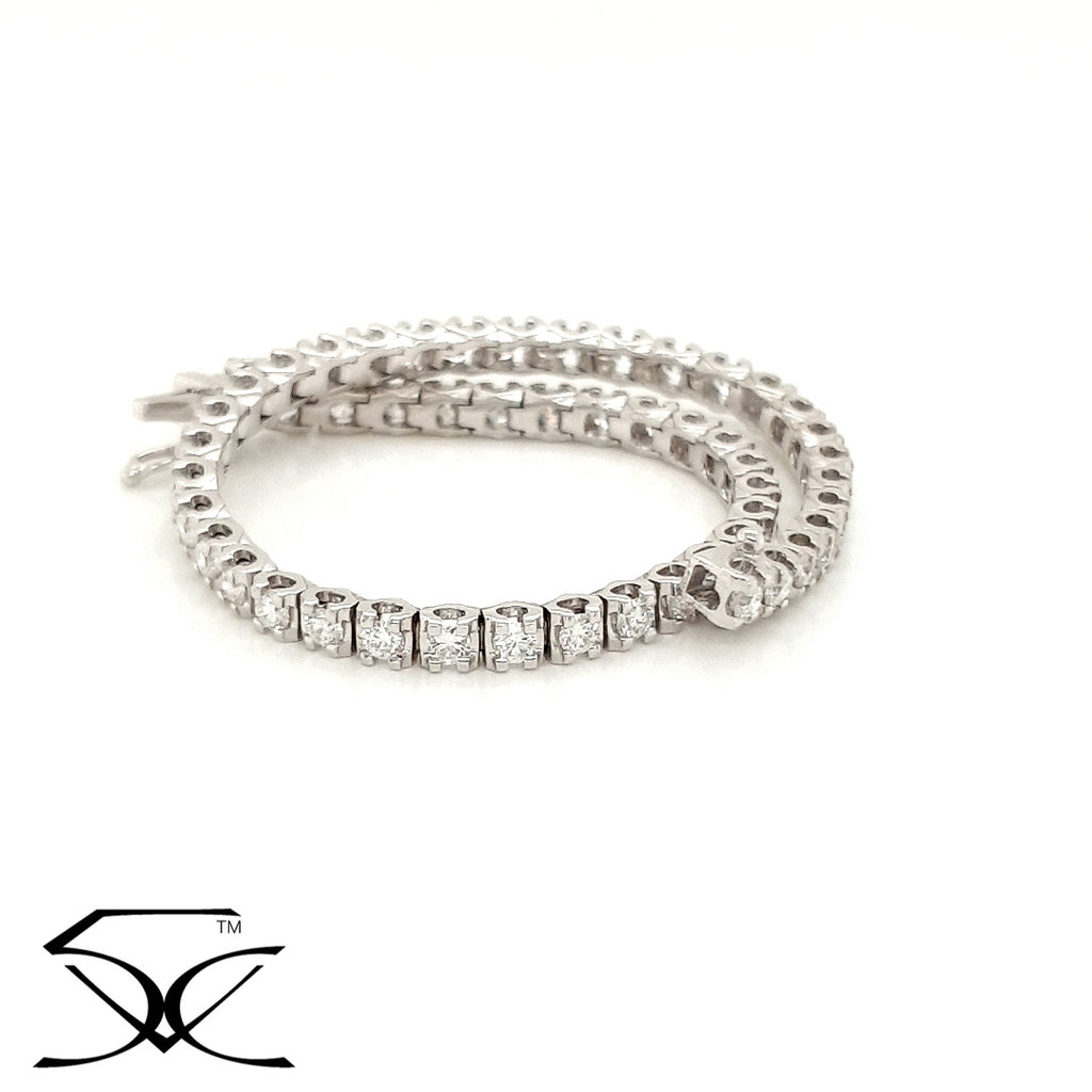 3.10 CT Natural Diamond Tennis Bracelet with Triple Lock