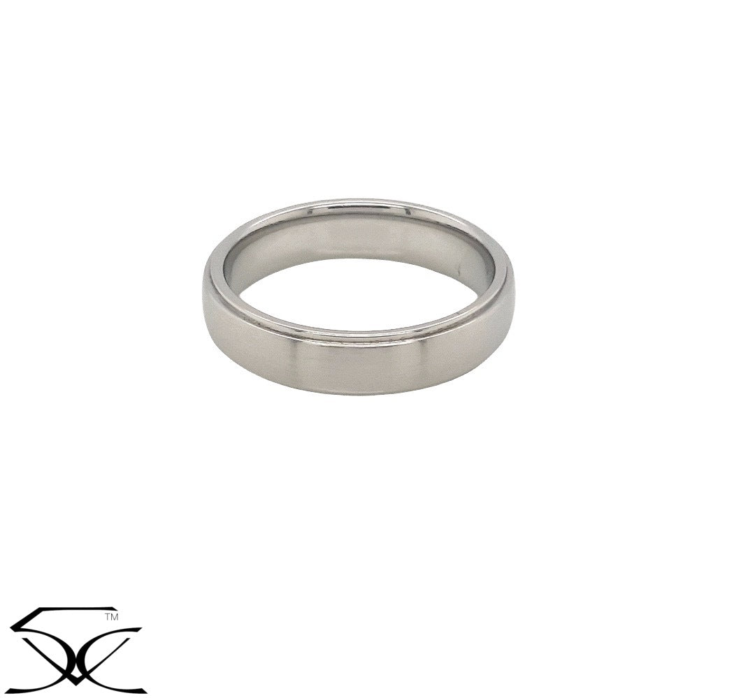 Matt and Polish Finished Men's Wedding Ring in Platinum