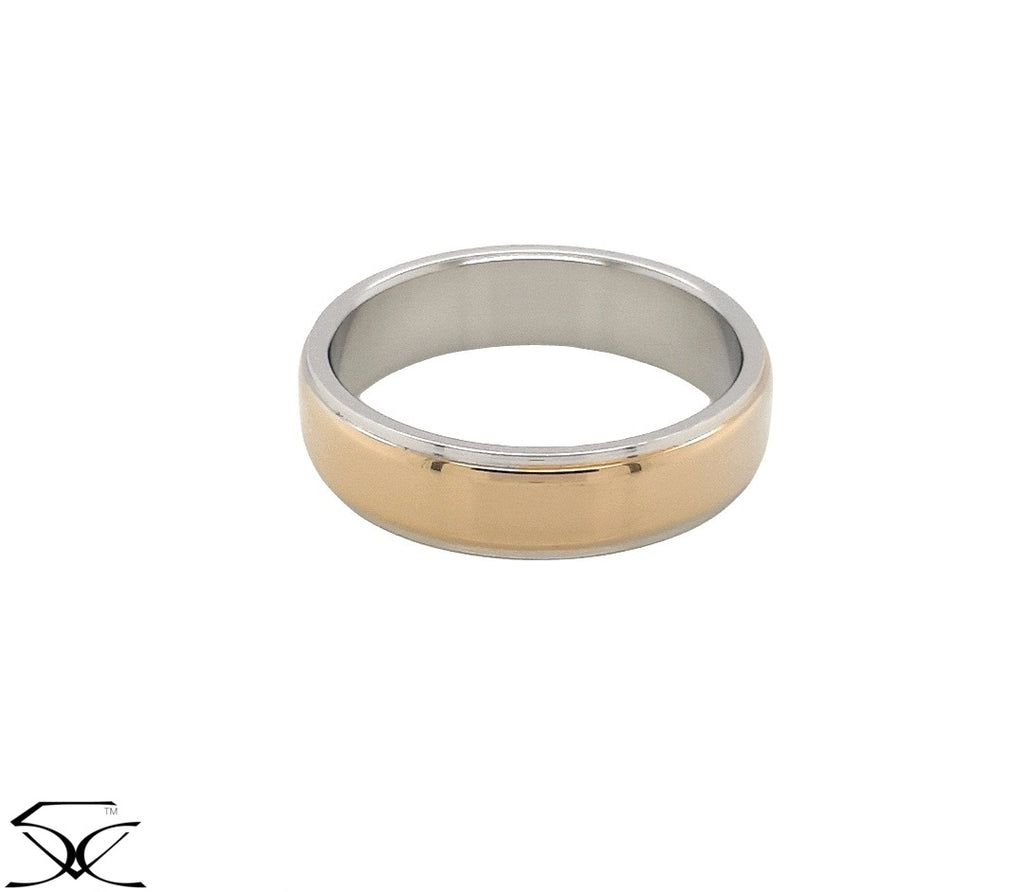 Two Tone 18K Gold Wedding Band Ring for Men