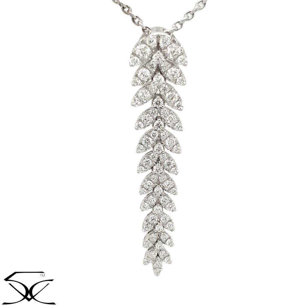 1.04 CT Natural Diamond Chandelier Pendant With Chain