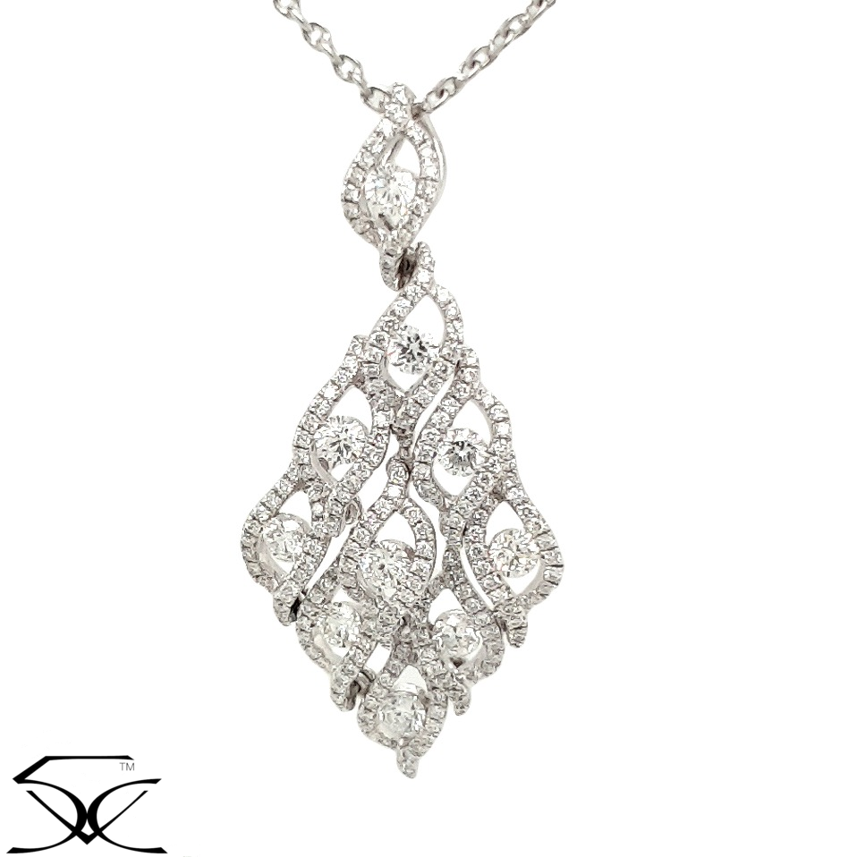 1.73 CT Diamond Chandelier Pendant With Chain